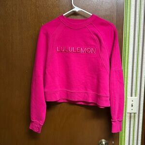 lululemon sonic pink cropped scuba M/L Preloved excellent condition